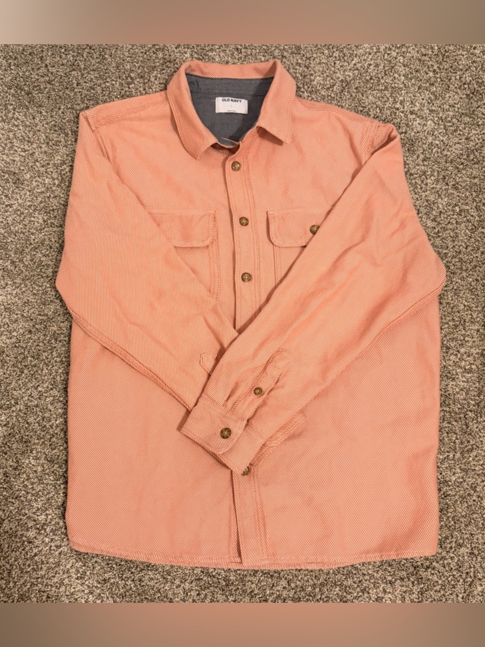 Old Navy Men's Red Button-Up Jacket - Size Large (L)